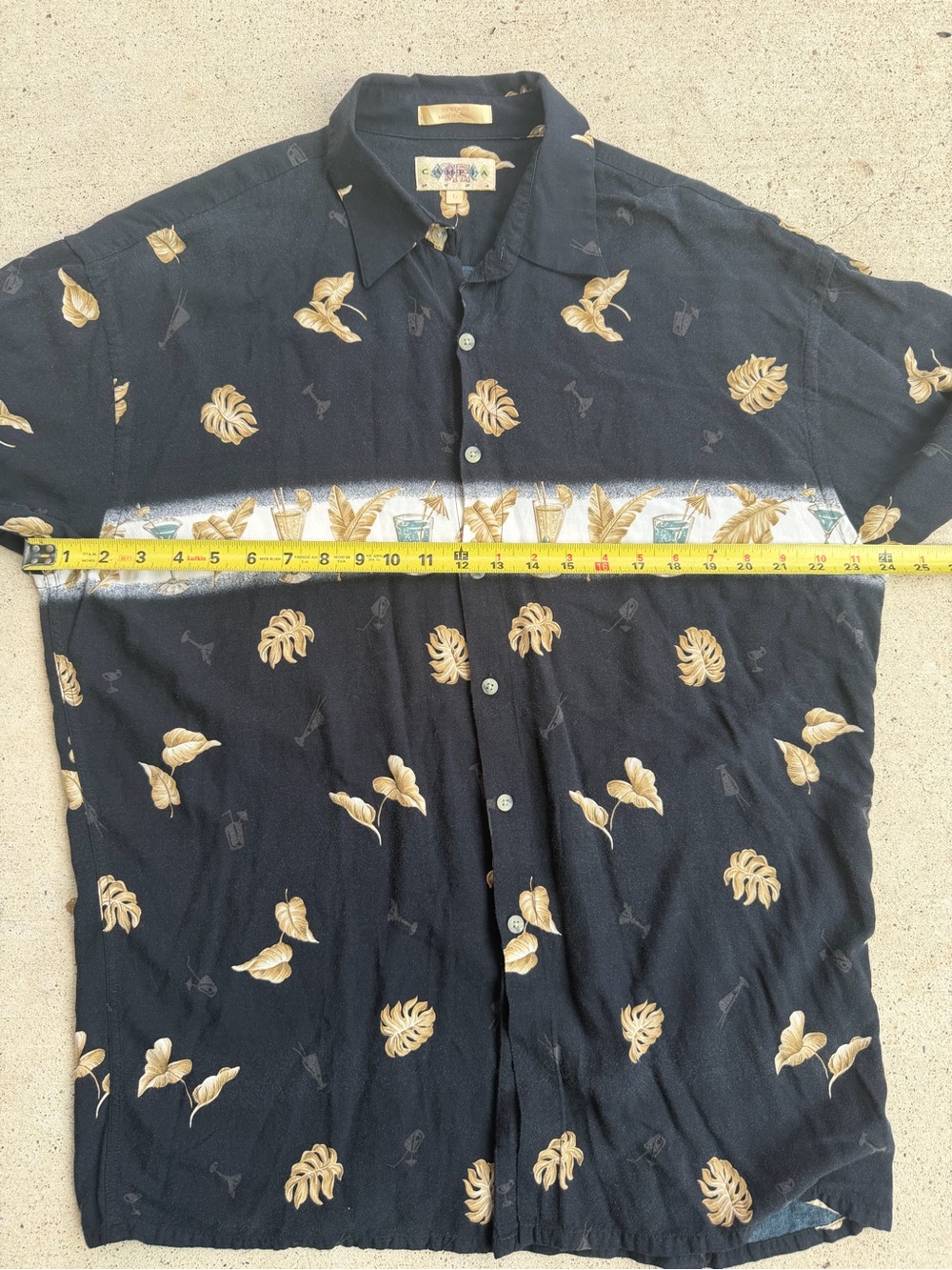 Campia Moda Vintage Rayon Camp Shirt L Tropical Cocktail Print EUC - Picture 4 of 5
